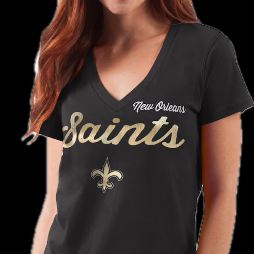 NFL/G III 4 HER Black Plus Size New Orleans Saints Tee